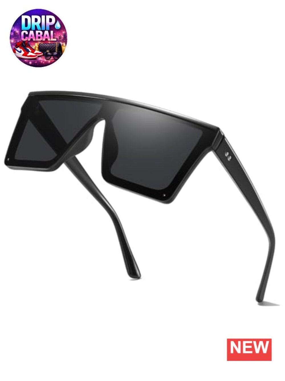Oversized Flat Top Sunglasses UV400 Protection Unisex Lightweight